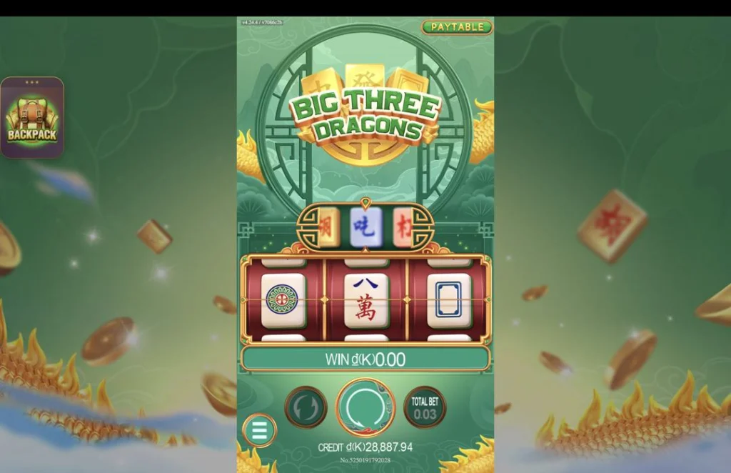 Ảnh giao diện chính game BigThreeDragons (slot JDB) chơi tại LC79