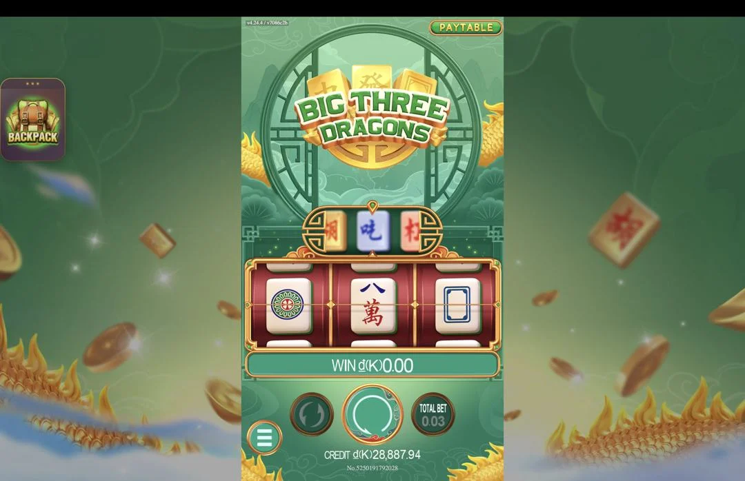 Ảnh giao diện chính game BigThreeDragons (slot JDB) chơi tại LC79
