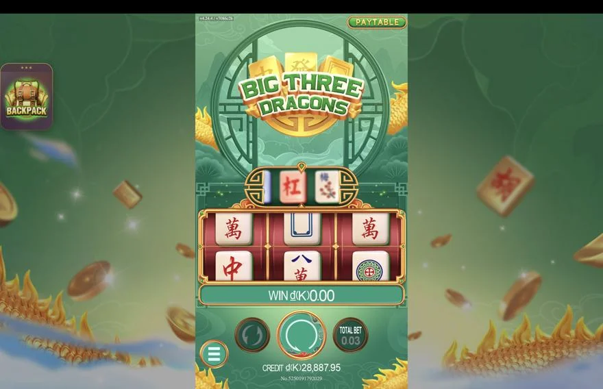Ảnh màn hình gameplay game BigThreeDragons (slot JDB) chơi tại LC79