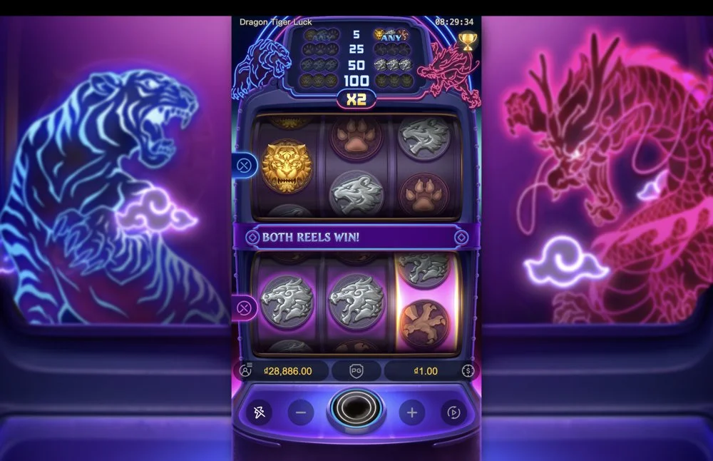 Ảnh màn hình gameplay game Dragon Tiger Luck (slot PG) chơi tại LC79
