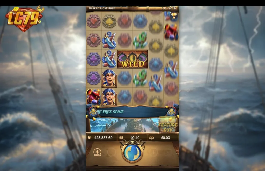 Ảnh giao diện chính game Kraken Gold Rush (slot PG) chơi tại LC79