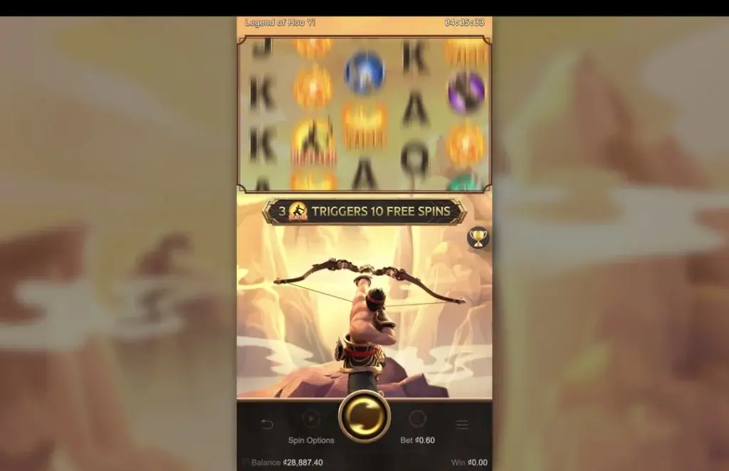 Ảnh giao diện chính game Legend of Hou Yi (slot PG) chơi tại LC79