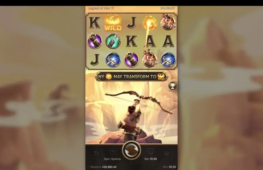 Ảnh bảng biểu tượng & tính năng game Legend of Hou Yi (slot PG) chơi tại LC79