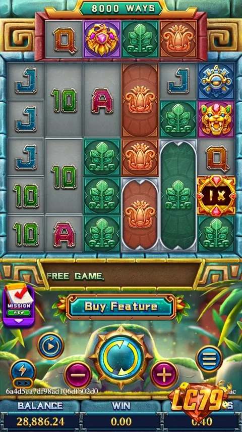 Ảnh giao diện chính game LEGEND OF INCA (slot FC) chơi tại LC79