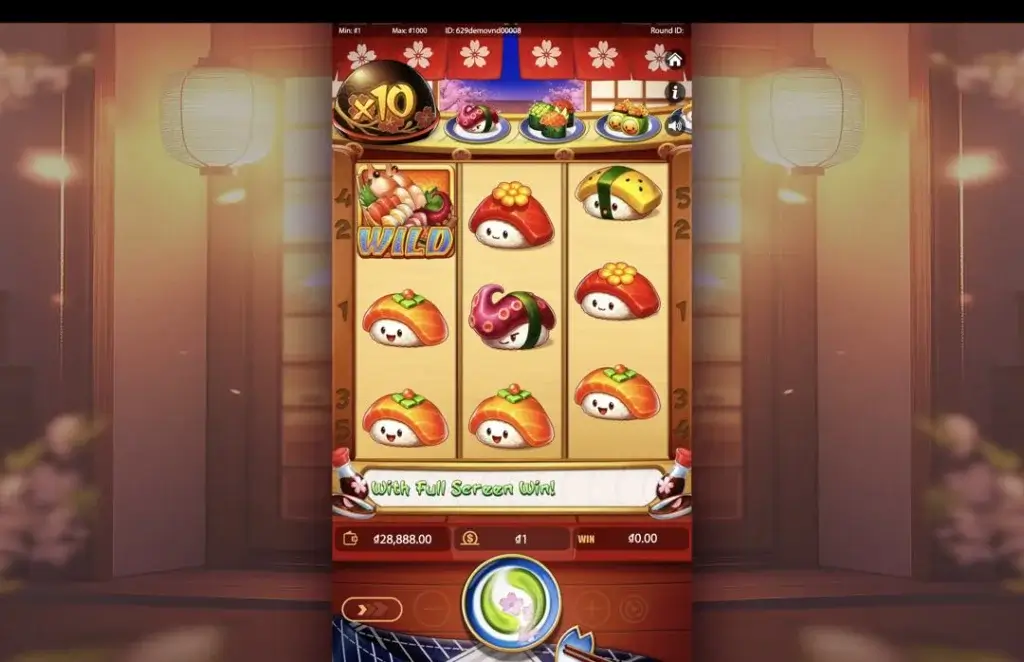 Ảnh giao diện chính game Sushi Rush (Kingmidas #KM-SLOT-062) (slot) chơi tại LC79