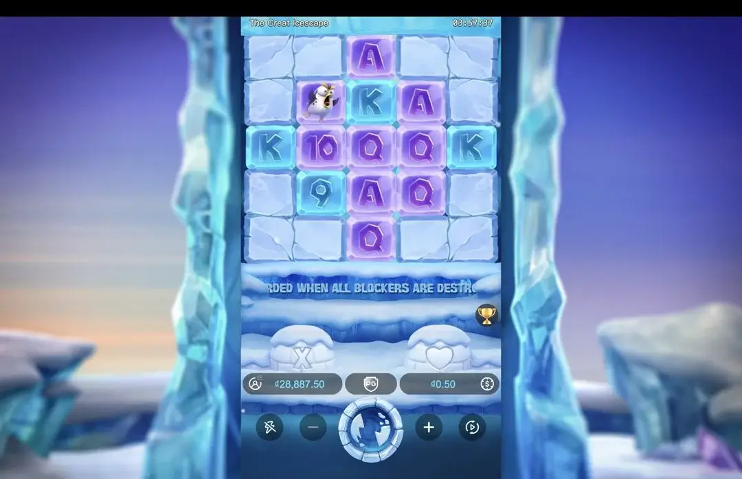 Ảnh giao diện chính game The Great Icescape (slot PG) chơi tại LC79