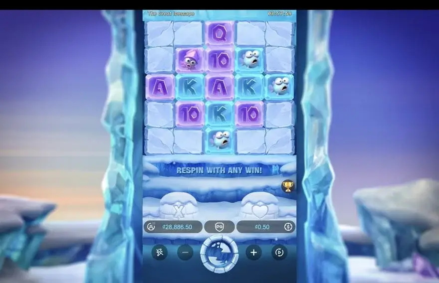 Ảnh bảng biểu tượng & tính năng game The Great Icescape (slot PG) chơi tại LC79