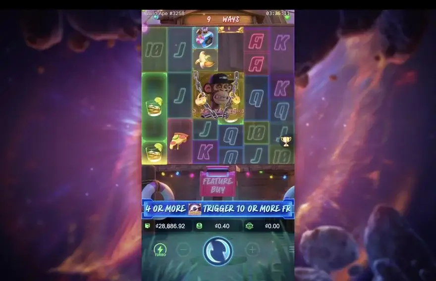 Ảnh bảng biểu tượng & tính năng game Wild Ape #3258 (slot PG) chơi tại LC79