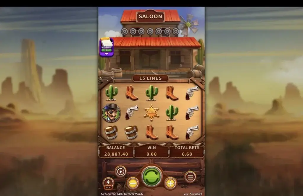 Ảnh giao diện chính game COWBOYS (slot FC) chơi tại LC79