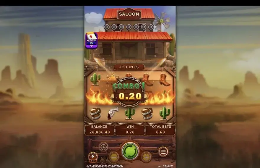 Ảnh bảng biểu tượng & tính năng game COWBOYS (slot FC) chơi tại LC79
