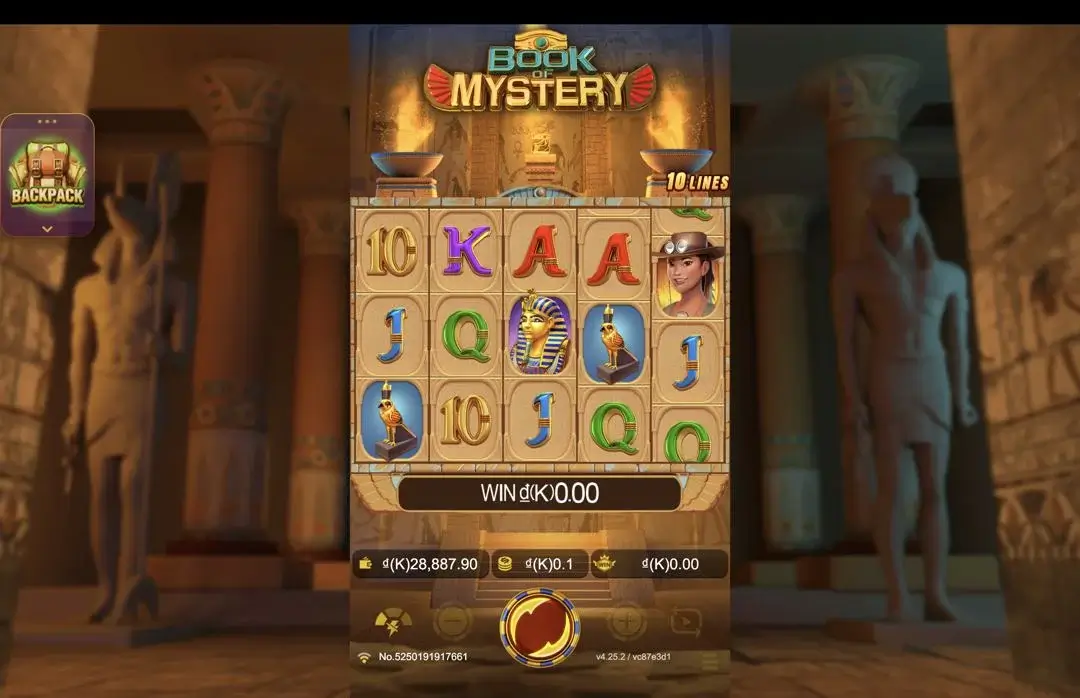 Ảnh giao diện chính game đánh giá bookofmystery lc79 (slot) chơi tại LC79