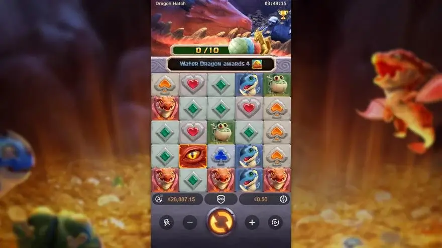 Ảnh bảng biểu tượng & tính năng game Dragon Hatch (slot PG) chơi tại LC79