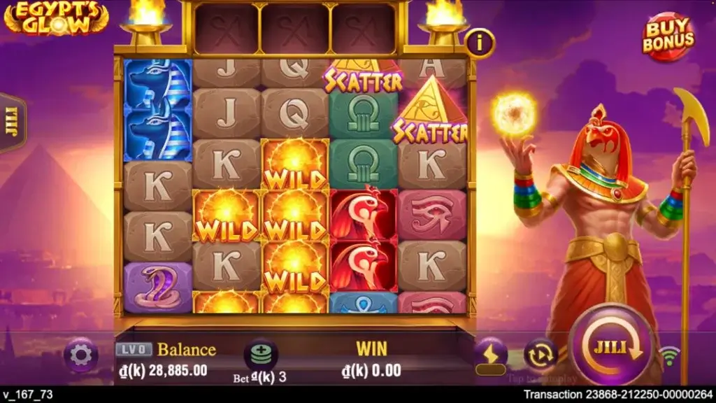 Ảnh giao diện chính game Egypt's Glow (slot JILI) chơi tại LC79