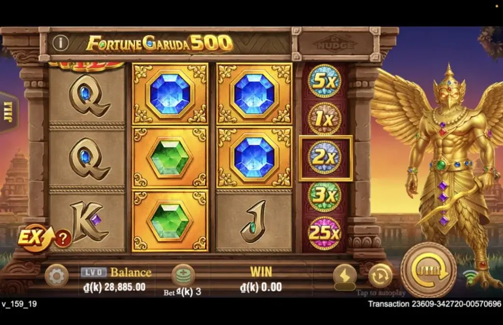 Ảnh giao diện chính game Fortune Garuda 500 (slot JILI) chơi tại LC79