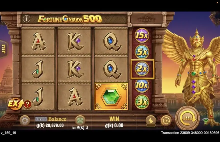 Ảnh bảng biểu tượng & tính năng game Fortune Garuda 500 (slot JILI) chơi tại LC79