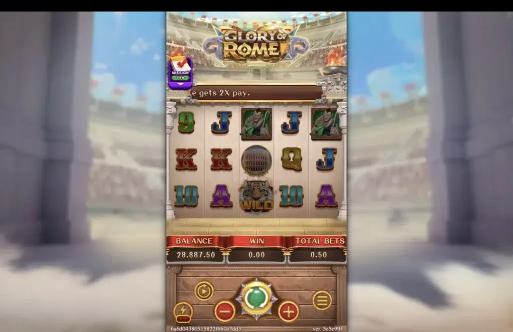 Ảnh giao diện chính game GLORY OF ROME (slot FC) chơi tại LC79