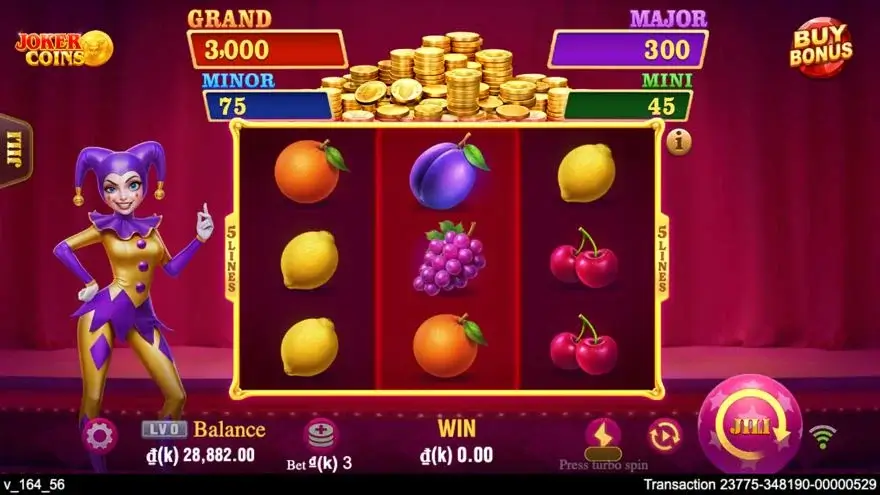 Ảnh màn hình gameplay game Joker Coins (slot JILI) chơi tại LC79