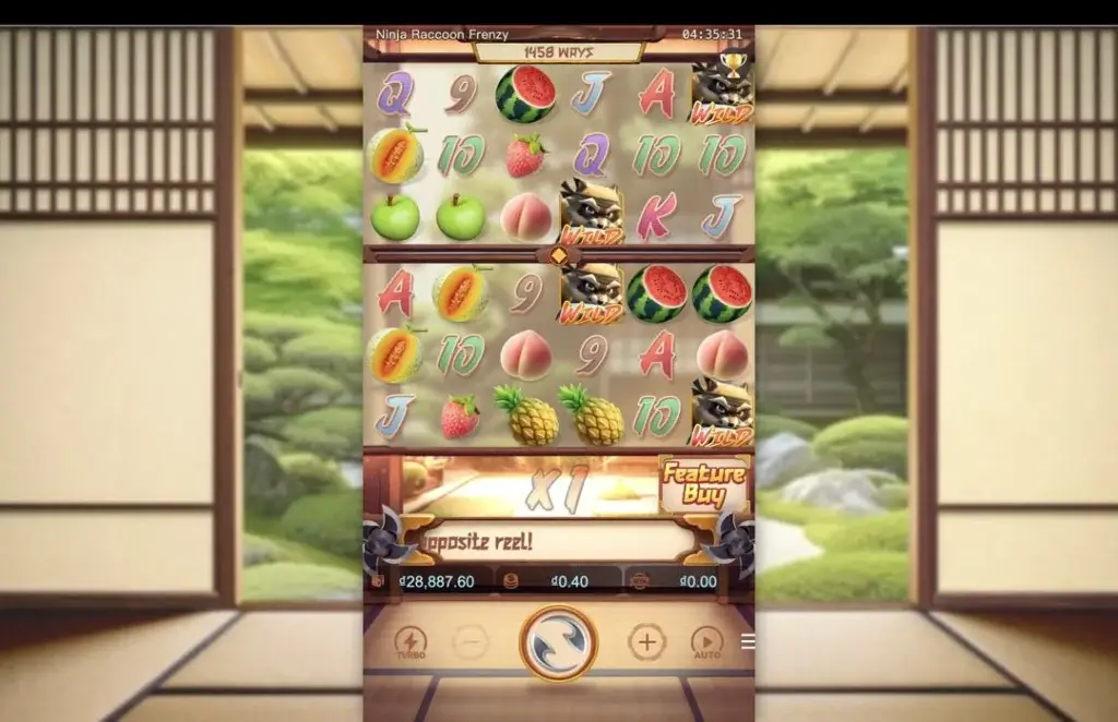 Ảnh giao diện chính game Ninja Raccoon Frenzy (slot PG) chơi tại LC79