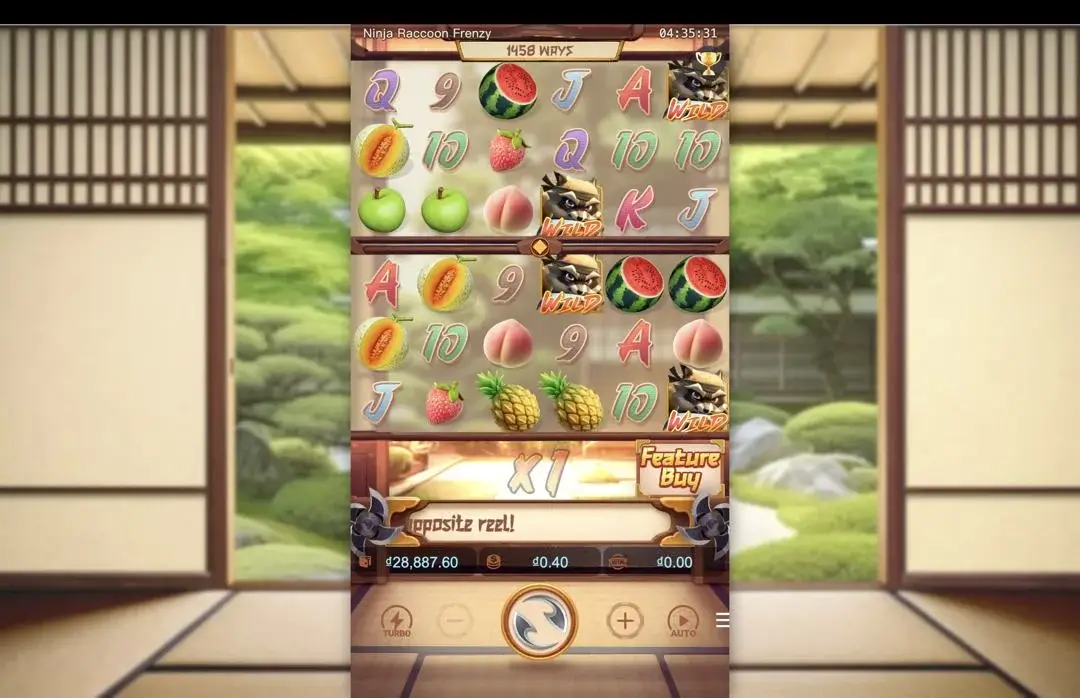 Ảnh giao diện chính game Ninja Raccoon Frenzy (slot PG) chơi tại LC79