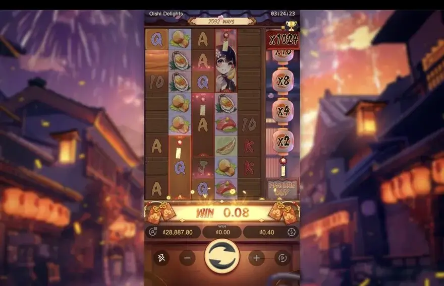 Ảnh màn hình gameplay game Oishi Delights (slot PG) chơi tại LC79