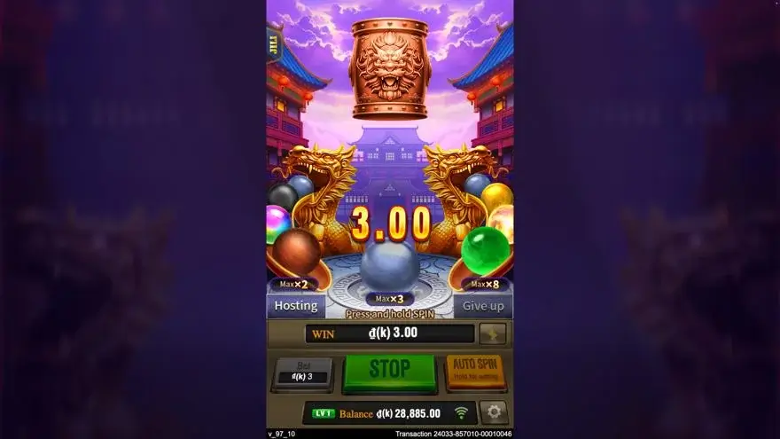 Ảnh màn hình gameplay game Dragon Treasure (slot JILI) chơi tại LC79
