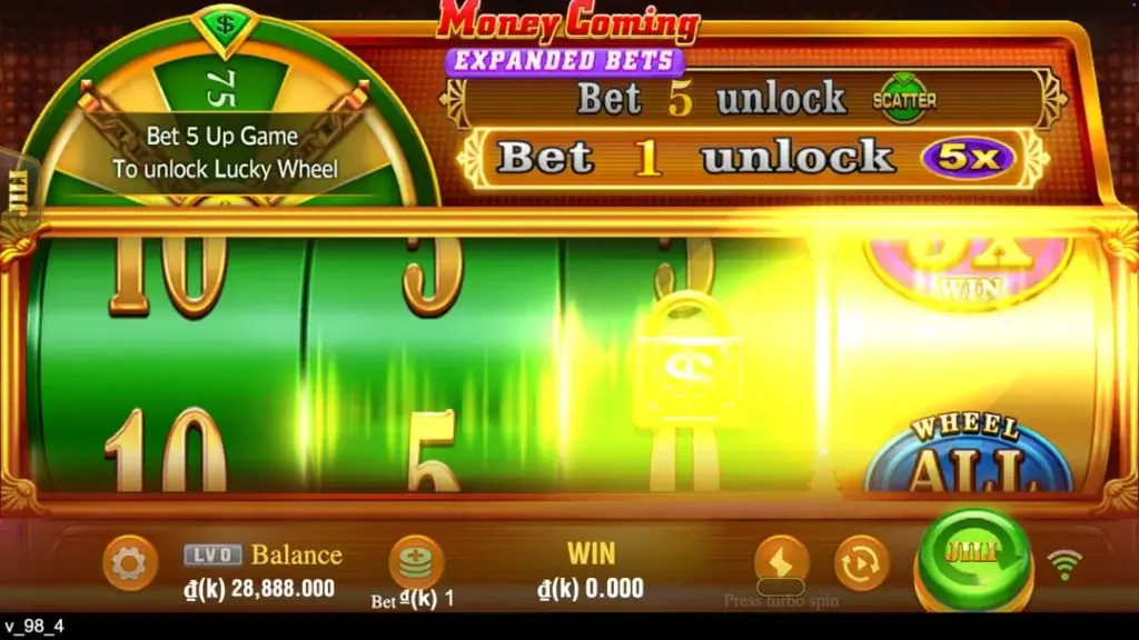 Ảnh giao diện chính game Money Coming Expand Bets (slot JILI) chơi tại LC79