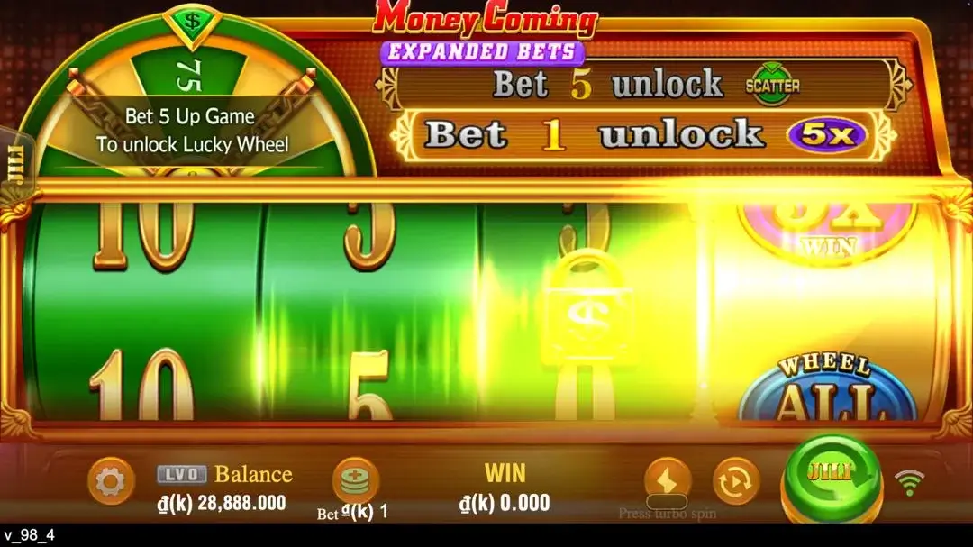 Ảnh giao diện chính game Money Coming Expand Bets (slot JILI) chơi tại LC79