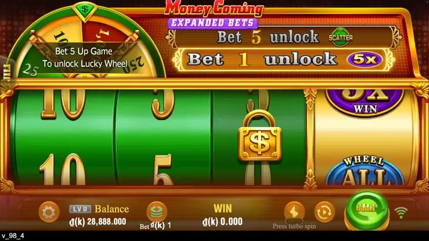 Ảnh màn hình gameplay game Money Coming Expand Bets (slot JILI) chơi tại LC79
